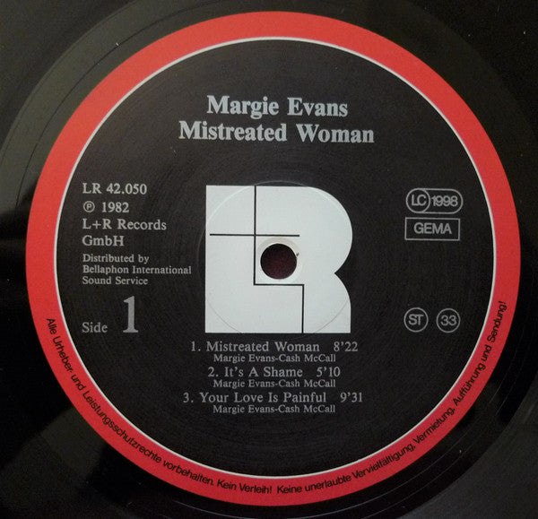 Margie Evans ~ Mistreated Woman (Vinyl) - Djungel & Jazz