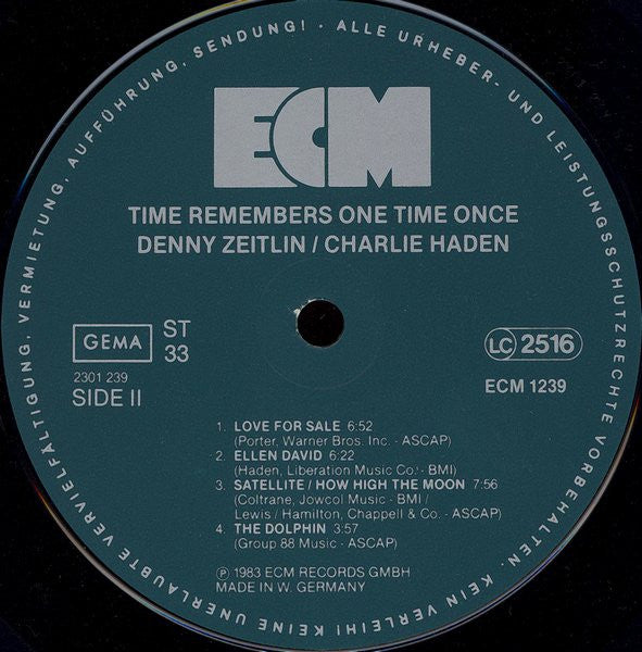 Denny Zeitlin / Charlie Haden ~ Time Remembers One Time Once (Vinyl) - Djungel & Jazz