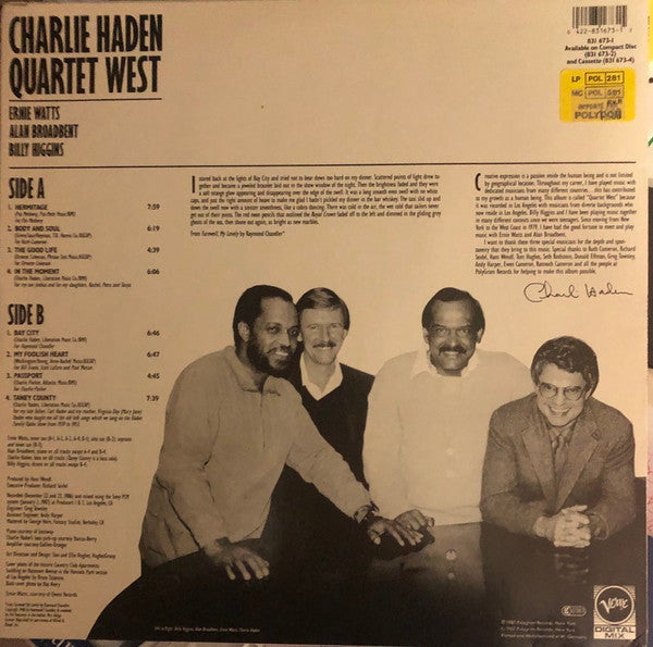 Charlie Haden : Quartet West (LP, Album)