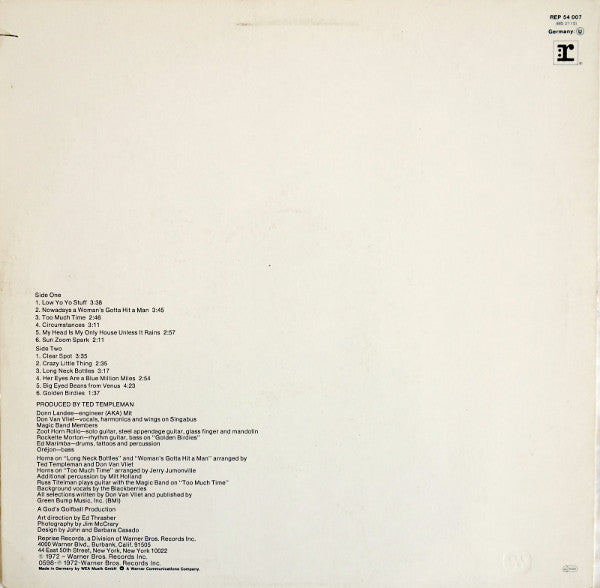 Captain Beefheart And The Magic Band ~ Clear Spot (Vinyl) - Djungel & Jazz