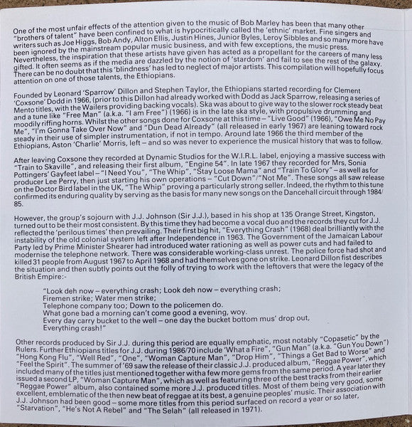 The Ethiopians ~ The Original Reggae Hitsound Of The Ethiopians (Vinyl) - Djungel & Jazz