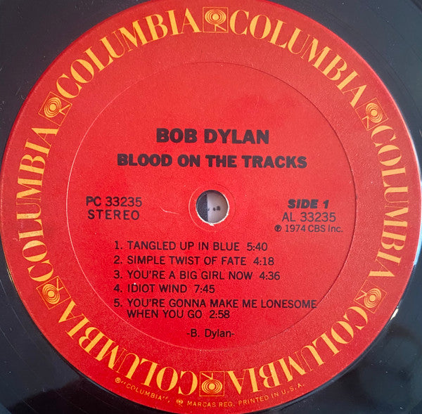 Bob Dylan : Blood On The Tracks (LP, Album, RE, Pit)