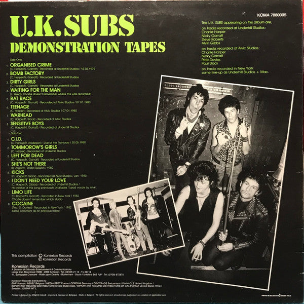 U.K. Subs ~ Demonstration Tapes (Vinyl) - Djungel & Jazz