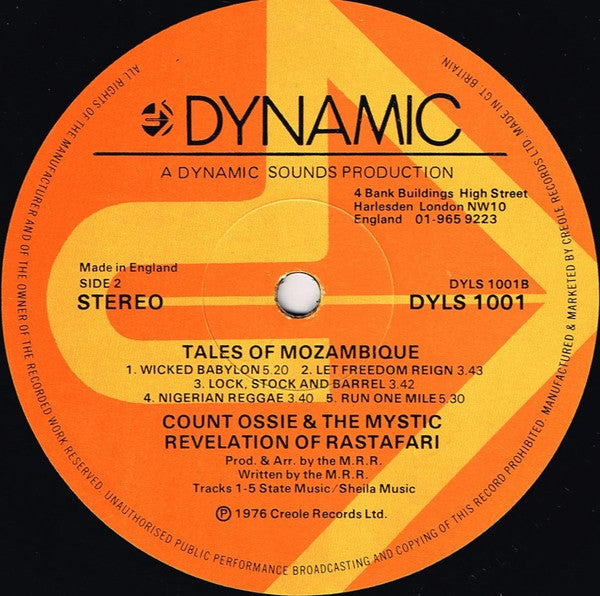Count Ossie & Mystic Revelation Of Rastafari : Tales Of Mozambique (LP, Album, Gat)