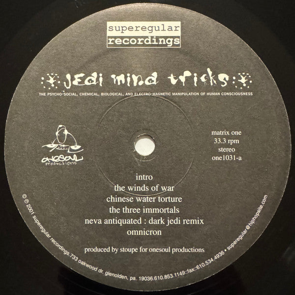 Jedi Mind Tricks ~ The Psycho-Social, Chemical, Biological, And Electro-Magnetic Manipulation Of Human Consciousness (Vinyl) - Djungel & Jazz