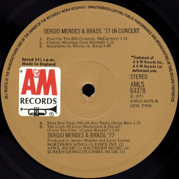 Sergio Mendes & Brasil &#039;77 ~ In Concert (Vinyl) - Djungel & Jazz