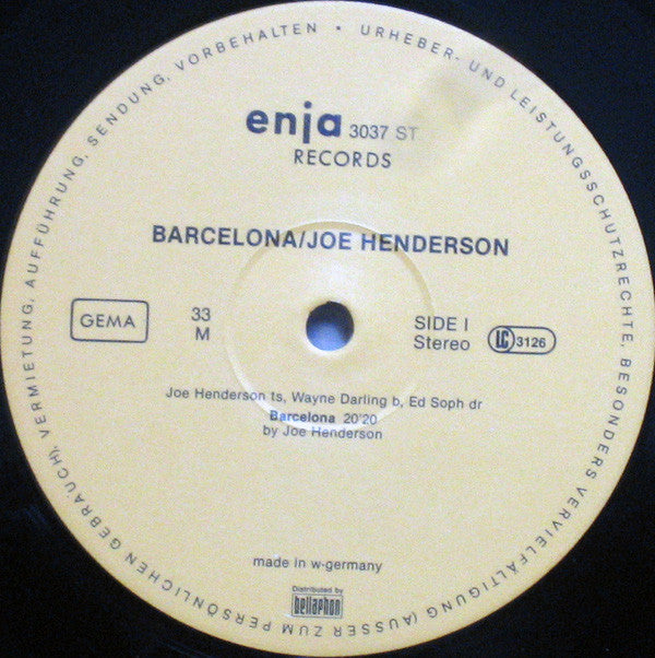 Joe Henderson ~ Barcelona (Vinyl) - Djungel & Jazz