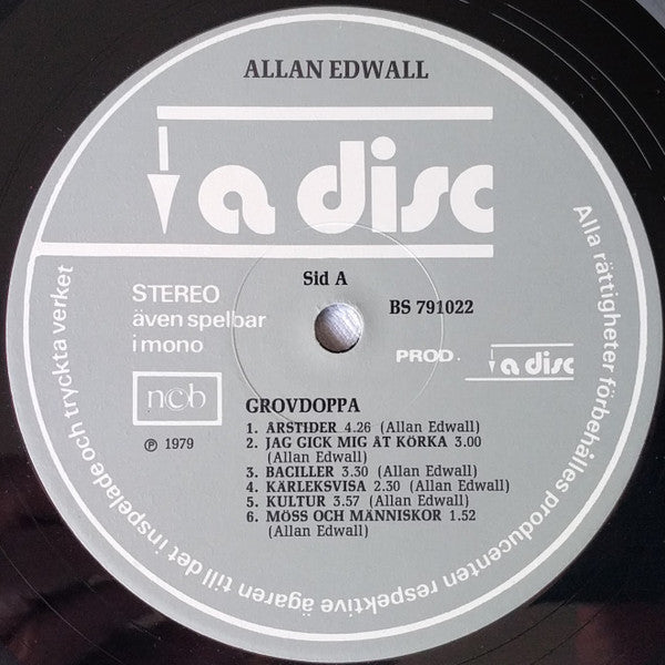 Allan Edwall ~ Grovdoppa (Vinyl) - Djungel & Jazz