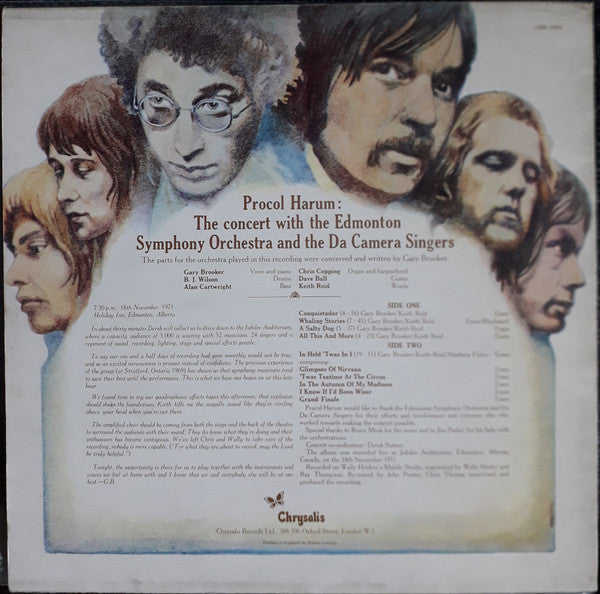 Procol Harum In Concert With The Edmonton Symphony Orchestra : Live (LP, Album)