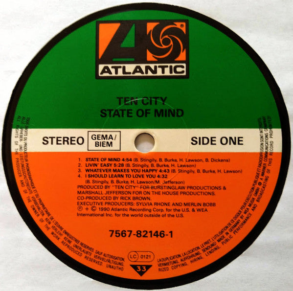 Ten City ~ State Of Mind (Vinyl) - Djungel & Jazz