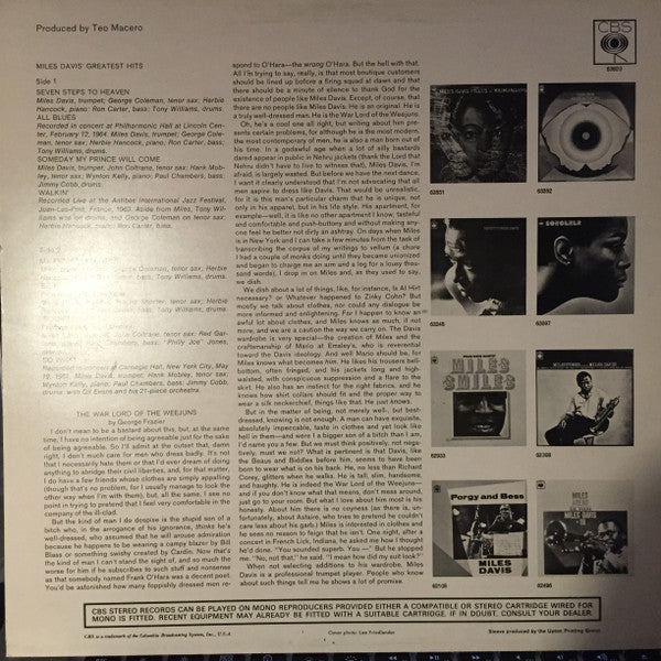 Miles Davis ~ Miles Davis' Greatest Hits (Vinyl) - Djungel & Jazz