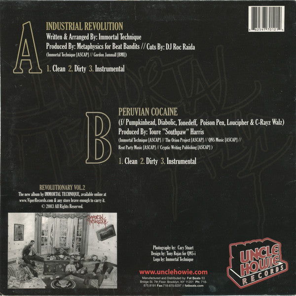 Immortal Technique ~ Industrial Revolution / Peruvian Cocaine (Vinyl) - Djungel & Jazz