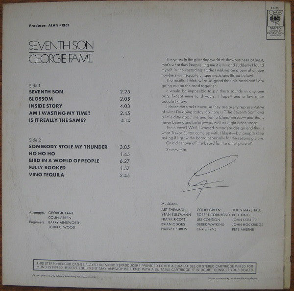 Georgie Fame ~ Seventh Son (Vinyl) - Djungel & Jazz