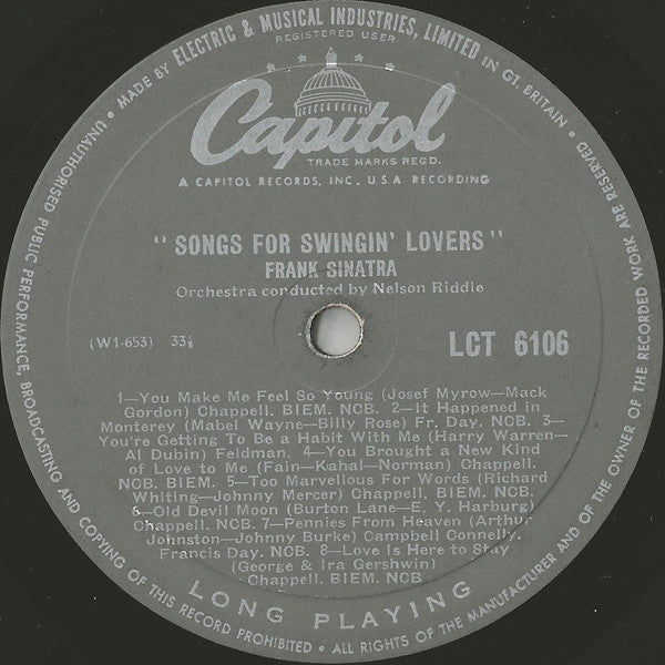 Frank Sinatra ~ Songs For Swingin' Lovers! (Vinyl) - Djungel & Jazz