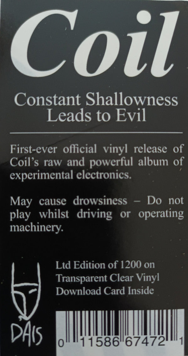 Coil : Constant Shallowness Leads To Evil (2xLP, Album, Ltd, RE, RM, Cle)