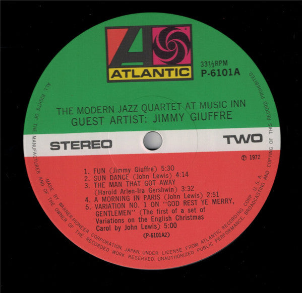 The Modern Jazz Quartet Guest Artist: Jimmy Giuffre ~ The Modern Jazz Quartet At Music Inn (Vinyl) - Djungel & Jazz