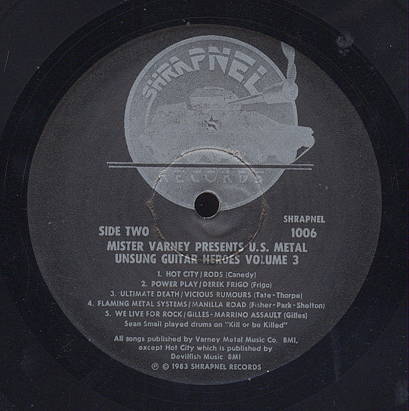 Various : (Mister Varney Presents) U.S. Metal (Unsung Guitar Heroes) Vol. III (LP, Comp, RP, Bla)