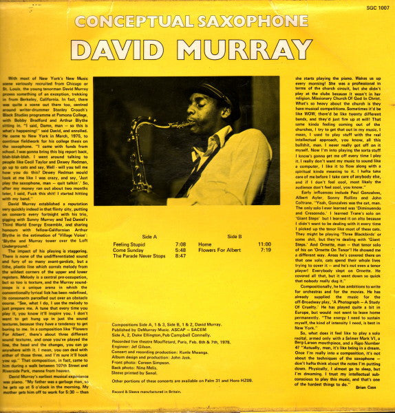 David Murray ~ Conceptual Saxophone (Vinyl) - Djungel & Jazz