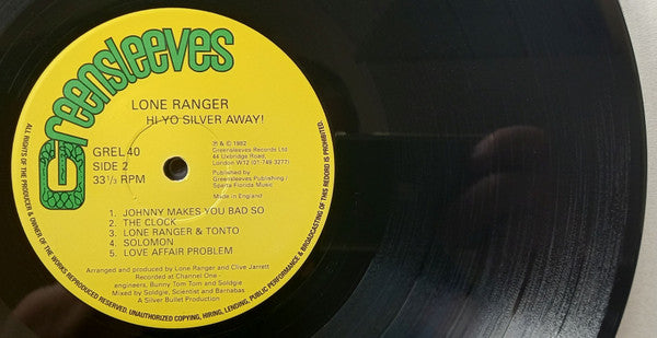 Lone Ranger : Hi-Yo, Silver, Away! (LP, Album, RE)