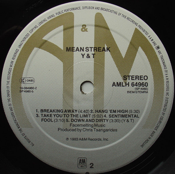 Y & T : Mean Streak (LP, Album)