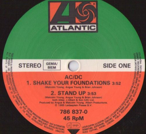 AC/DC : Shake Your Foundations (12")