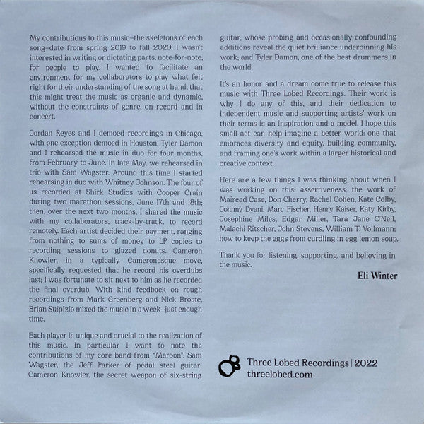 Eli Winter ~ Eli Winter (Vinyl) - Djungel & Jazz