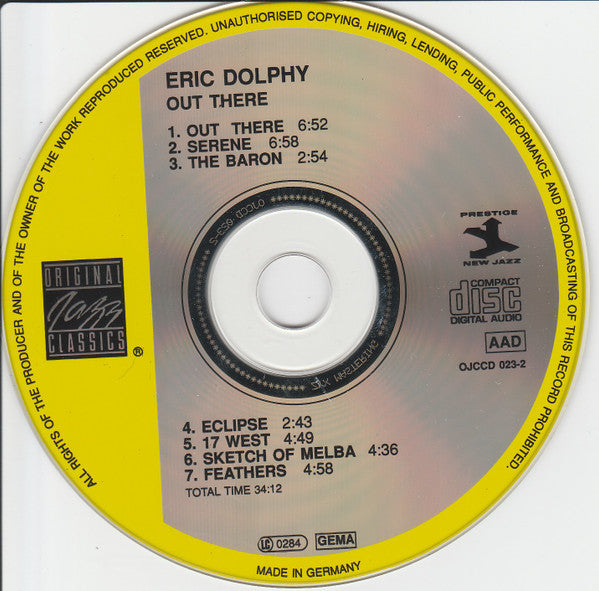 Eric Dolphy ~ Out There (Vinyl) - Djungel & Jazz