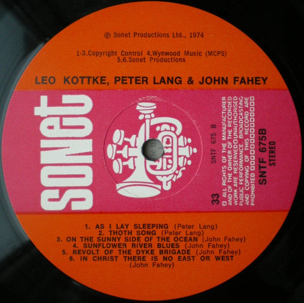 Leo Kottke / Peter Lang / John Fahey : Leo Kottke / Peter Lang / John Fahey (LP, Album)