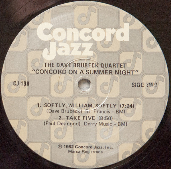 The Dave Brubeck Quartet ~ Concord On A Summer Night (Vinyl) - Djungel & Jazz