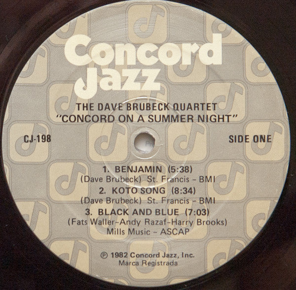 The Dave Brubeck Quartet ~ Concord On A Summer Night (Vinyl) - Djungel & Jazz