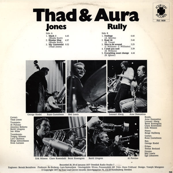 Thad Jones & Aura Rully ~ Thad And Aura (Vinyl) - Djungel & Jazz