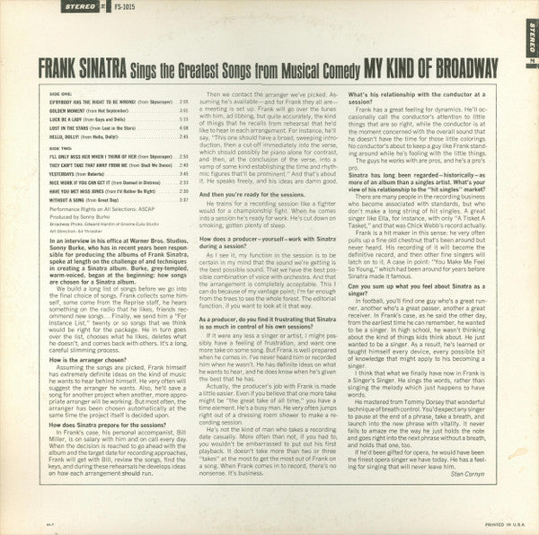 Frank Sinatra ~ My Kind Of Broadway (Vinyl) - Djungel & Jazz