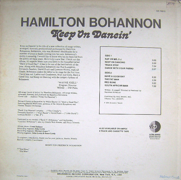 Hamilton Bohannon ~ Keep On Dancin' (Vinyl) - Djungel & Jazz