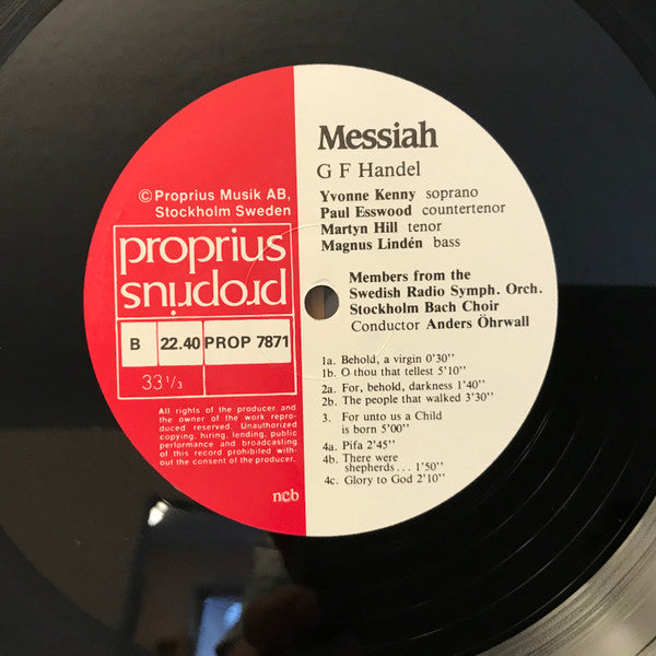 G.F. Händel, Anders Öhrwall, Stockholm Bach Choir, Sveriges Radios Symfoniorkester ~ Messiah - A Live Recording (Vinyl) - Djungel & Jazz