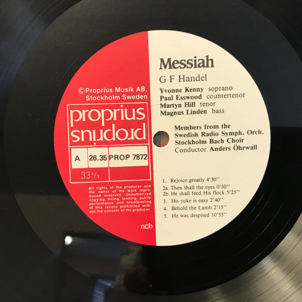 G.F. Händel, Anders Öhrwall, Stockholm Bach Choir, Sveriges Radios Symfoniorkester ~ Messiah - A Live Recording (Vinyl) - Djungel & Jazz