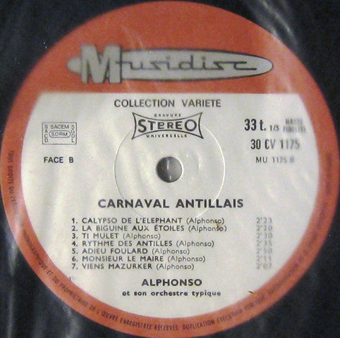 Alphonso Et Son Orchestre ~ Carnaval Antillais (Vinyl) - Djungel & Jazz