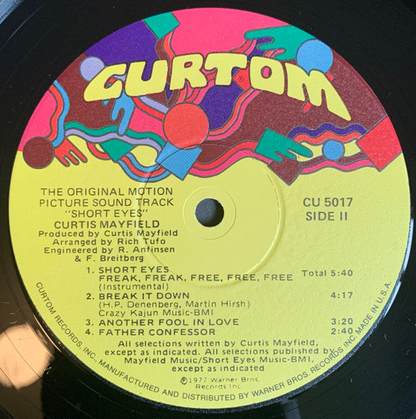 Curtis Mayfield : Short Eyes - The Original Picture Soundtrack (LP, Album, Win)