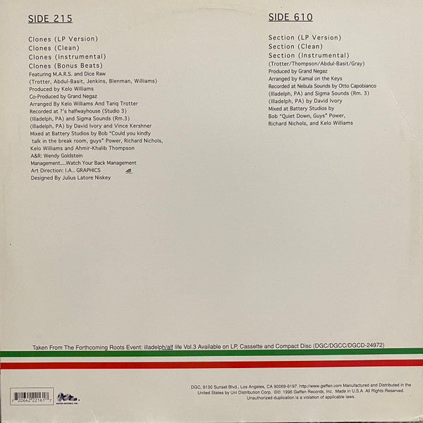 The Roots : Clones & Section (12")