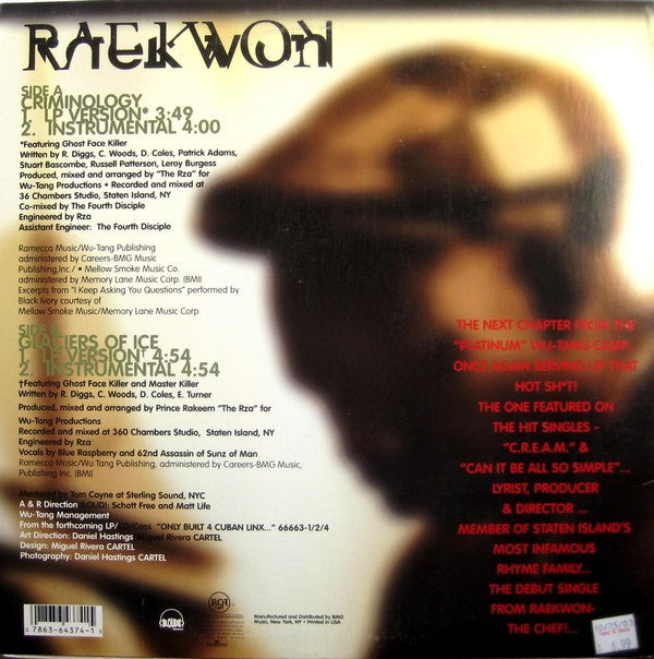 Raekwon Featuring Tony Starks ~ Criminology / Glaciers Of Ice (Vinyl) - Djungel & Jazz