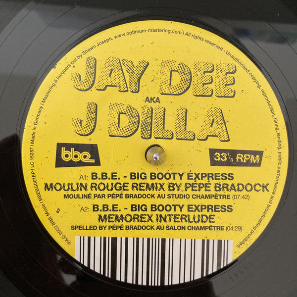 Jay Dee aka J Dilla : B.B.E. - Big Booty Express (12", EP)