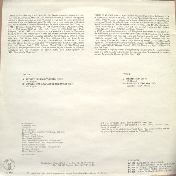 Charlie Mingus ~ Meditation (Vinyl) - Djungel & Jazz