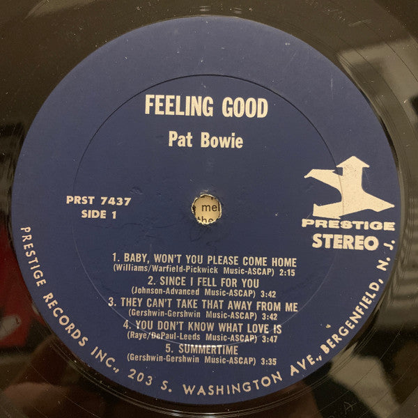 Pat Bowie With Charles McPherson, Tommy Flanagan, Al Hall, Osie Johnson : Feelin' Good! (LP, Album)