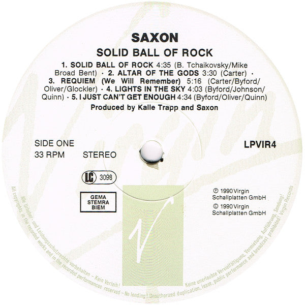 Saxon ~ Solid Ball Of Rock (Vinyl) - Djungel & Jazz