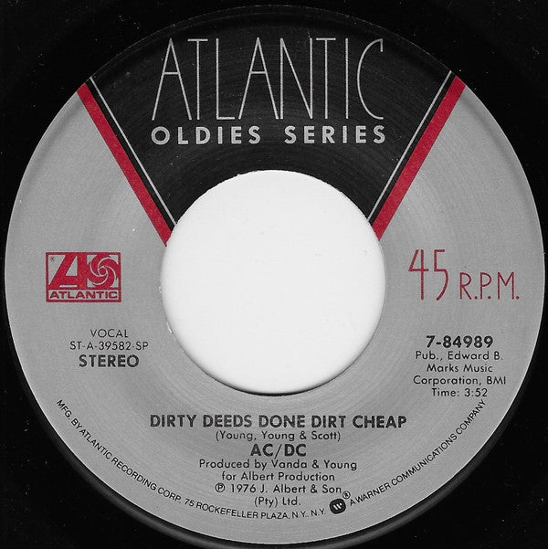 AC/DC : Highway To Hell / Dirty Deeds Done Dirt Cheap (7", Single)