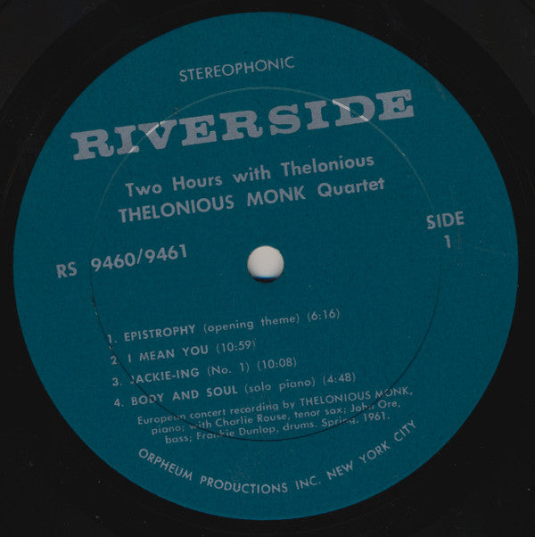 Thelonious Monk Quartet* : Two Hours With Thelonious (European Concerts By Thelonious Monk) (2xLP, Ltd, RE)