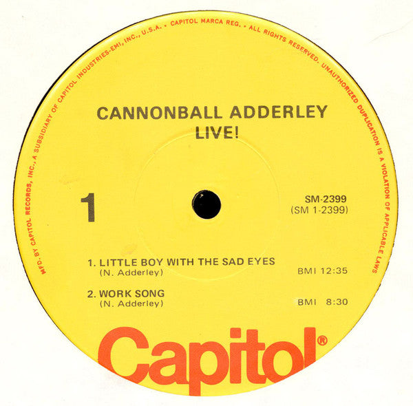 Cannonball Adderley : Live! (LP, Album, Mono, RE)