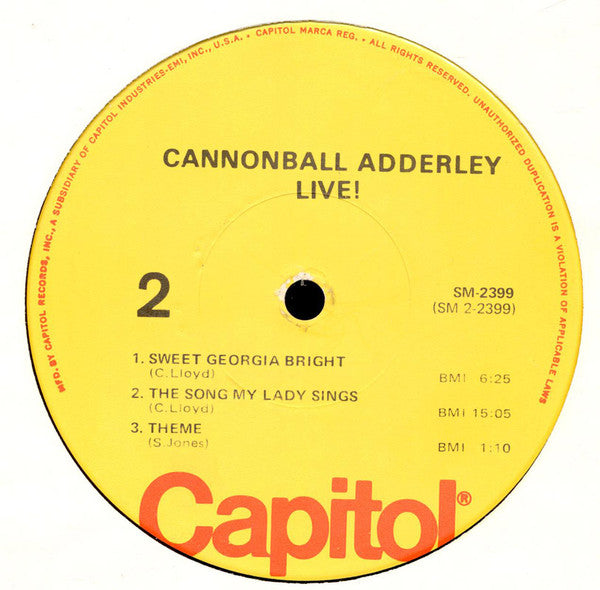 Cannonball Adderley ~ Live! (Vinyl) - Djungel & Jazz