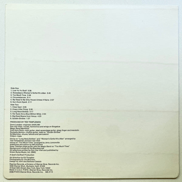Captain Beefheart And The Magic Band : Clear Spot (LP, Album, Pla)
