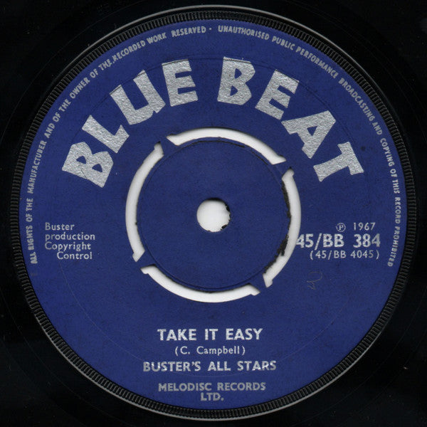 Buster's All Stars* : Take It Easy / Why Must I Cry (7", Single, M/Print)