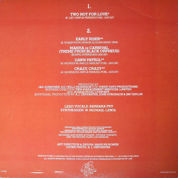 THP Orchestra : Two Hot For Love! (LP, Album, Gre)
